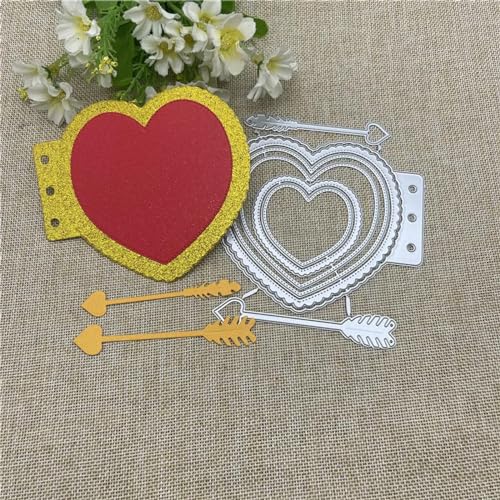 12 x 13,5 cm Herz-Set, Lesezeichen, Rahmen, Metall-Stanzformen für Scrapbooking, dekorative Prägeschablone, Kartenherstellung 12 x 13,5 cm Herz-Set, Lesezeichen, Rahmen, Metall-Stanzformen für Scrapbooking, dekorative Prägeschablone, Kartenherstellung von DAOTUNGWDHUO