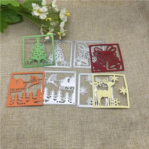 13,2 x 13,8 cm Merry Christmas Set Schneeflockenkarten, Metall-Stanzformen für Scrapbooking, dekorative Prägeschablone, Kartenherstellung 13,2 x 13,8 cm Merry Christmas Set Schneeflockenkarten, Metall-Stanzformen für Scrapbooking, dekorative Prägeschablone, Kartenherstellung von DAOTUNGWDHUO