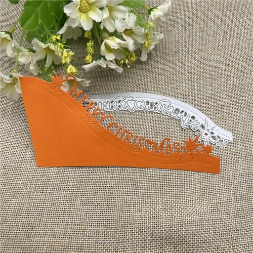 14,4 x 4 cm Frohe Weihnachten Spitzenrahmen Stanzformen Schablonen für Scrapbooking, dekorative Prägeschablone, Kartenherstellung von DAOTUNGWDHUO