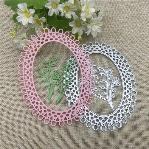 14 x 10,8 cm Spitzen-Kreisrahmen Hintergrund Metall-Stanzformen Schablonen für Scrapbooking, dekorative Prägeschablone, Kartenherstellung 14 x 10,8 cm Spitzen-Kreisrahmen Hintergrund Metall-Stanzformen Schablonen für Scrapbooking, dekorative Prägeschablone, Kartenherstellung von DAOTUNGWDHUO