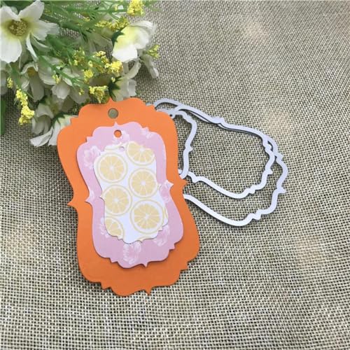 6,1 x 9,6 cm Etiketten-Set, Spitzenrahmen, Metall-Stanzformen für Scrapbooking, dekorative Prägeschablone, Kartengestaltung von DAOTUNGWDHUO