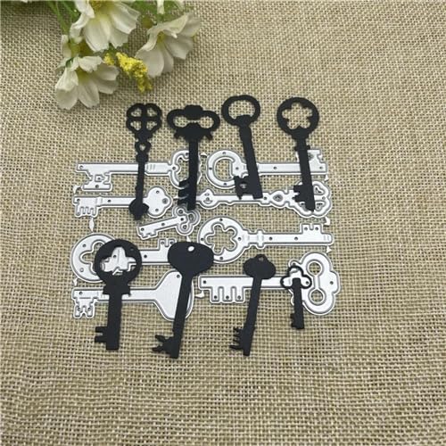 7,1 x 10,3 cm Vintage-Schlüssel-Set, Metall-Stanzformen für Scrapbooking, dekorative Prägeschablone, Kartenherstellung 7,1 x 10,3 cm Vintage-Schlüssel-Set, Metall-Stanzformen für Scrapbooking, dekorative Prägeschablone, Kartenherstellung von DAOTUNGWDHUO