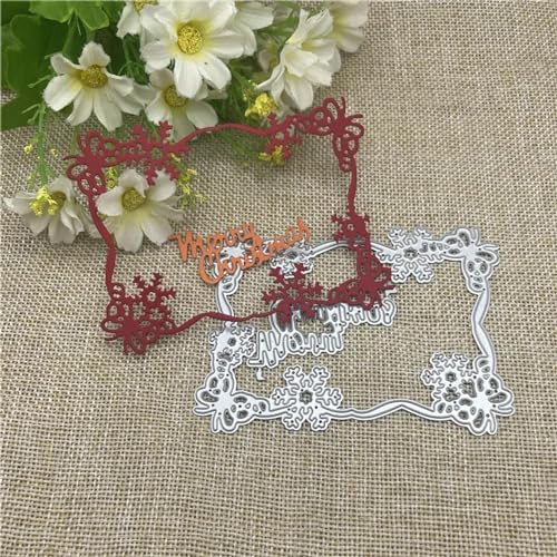 7,3 x 10 cm Weihnachts-Schneerahmen, Karten, Metall-Stanzformen für Scrapbooking, dekorative Prägeschablone, Kartenherstellungszubehör 7,3 x 10 cm Weihnachts-Schneerahmen, Karten, Metall-Stanzformen für Scrapbooking, dekorative Prägeschablone, Kartenherstellungszubehör von DAOTUNGWDHUO