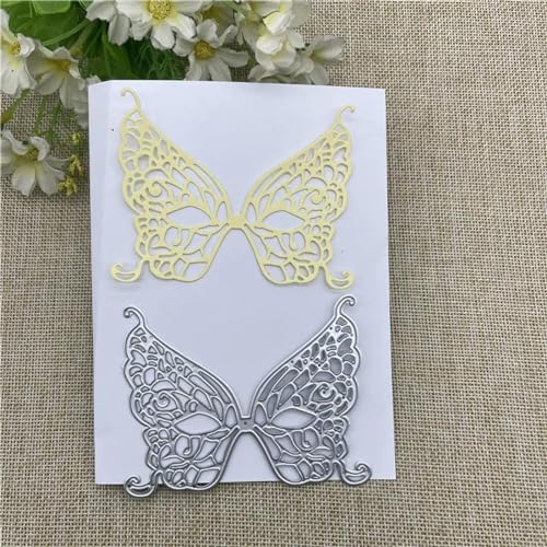 7,3 x 9,4 cm Schmetterlingsmaskenrahmen, Metall-Stanzformen für Scrapbooking, dekorative Prägeschablone, Kartenherstellung 7,3 x 9,4 cm Schmetterlingsmaskenrahmen, Metall-Stanzformen für Scrapbooking, dekorative Prägeschablone, Kartenherstellung von DAOTUNGWDHUO