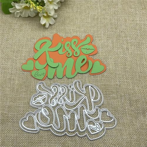 7,5 x 12,5 cm Kiss Me Buchstaben, Hintergrundrahmen, Metall-Stanzformen für Scrapbooking, dekorative Prägeschablone, Kartenherstellung 7,5 x 12,5 cm Kiss Me Buchstaben, Hintergrundrahmen, Metall-Stanzformen für Scrapbooking, dekorative Prägeschablone, Kartenherstellung von DAOTUNGWDHUO