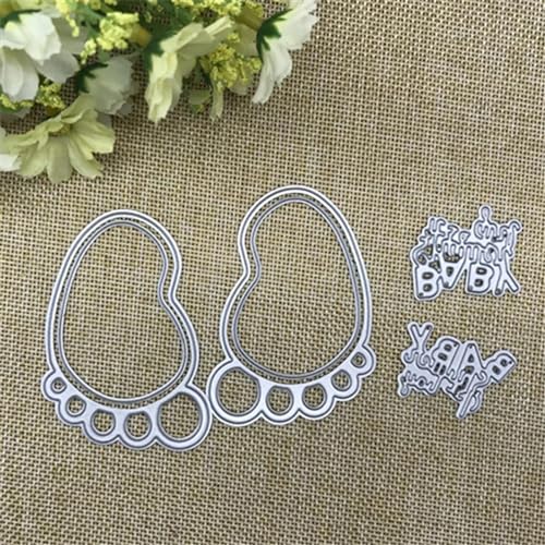 7,7 x 5,5 cm Babyfuß-Metall-Stanzformen, Schablone, Buch, Fotoalbum, Kartenprägung, Bastelzubehör 7,7 x 5,5 cm Babyfuß-Metall-Stanzformen, Schablone, Buch, Fotoalbum, Kartenprägung, Bastelzubehör von DAOTUNGWDHUO
