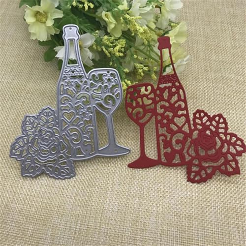 8,3 x 1,1 cm Weinflaschen-Metall-Stanzformen für Scrapbooking, Fotoalbum, dekorative Prägung, Papierkarten, Basteln, Kartenherstellung 8,3 x 1,1 cm Weinflaschen-Metall-Stanzformen für Scrapbooking, Fotoalbum, dekorative Prägung, Papierkarten, Basteln, Kartenherstellung von DAOTUNGWDHUO