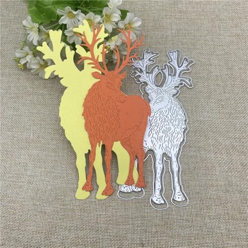 8,5 x 18,9 cm Weihnachts-Hirsch-Rahmenhintergrund, Metall-Stanzformen für Scrapbooking, dekorative Prägeschablone, Kartenherstellung 8,5 x 18,9 cm Weihnachts-Hirsch-Rahmenhintergrund, Metall-Stanzformen für Scrapbooking, dekorative Prägeschablone, Kartenherstellung von DAOTUNGWDHUO