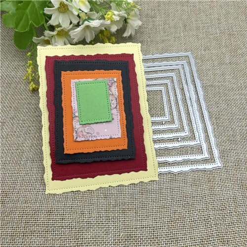 8,8 x 12 cm große Rahmen, quadratische Karten, Kurven, Bordüre, Metall-Stanzformen für Scrapbooking, dekorative Prägeschablone, Kartenherstellung 8,8 x 12 cm große Rahmen, quadratische Karten, Kurven, Bordüre, Metall-Stanzformen für Scrapbooking, dekorative Prägeschablone, Kartenherstellung von DAOTUNGWDHUO