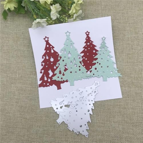Metall-Stanzformen, 10,6 x 7,8 cm, Weihnachtsbaum, Schablone, Scrapbooking, Fotoalbum, Karten, Papierprägung, Basteln, Kartenherstellung, 2 Stück Metall-Stanzformen, 10,6 x 7,8 cm, Weihnachtsbaum, Schablone, Scrapbooking, Fotoalbum, Karten, Papierprägung, Basteln, Kartenherstellung, 2 Stück von DAOTUNGWDHUO
