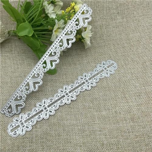 Metall-Stanzformen, 17,5 x 2,5 cm, Blumen-Spitzenbordüre, Schablone, Scrapbooking, Fotoalbum, Karten, Papierprägung, Basteln, Kartenherstellung, 2 Stück Metall-Stanzformen, 17,5 x 2,5 cm, Blumen-Spitzenbordüre, Schablone, Scrapbooking, Fotoalbum, Karten, Papierprägung, Basteln, Kartenherstellung, 2 Stück von DAOTUNGWDHUO