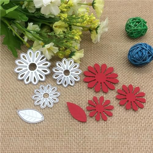 Metall-Stanzformen, 4,8 x 4,8 cm, Blätter, Blume, Schablone, dekoratives Scrapbooking, Album, Prägung, Papier, Kartenherstellung, 4 Stück Metall-Stanzformen, 4,8 x 4,8 cm, Blätter, Blume, Schablone, dekoratives Scrapbooking, Album, Prägung, Papier, Kartenherstellung, 4 Stück von DAOTUNGWDHUO