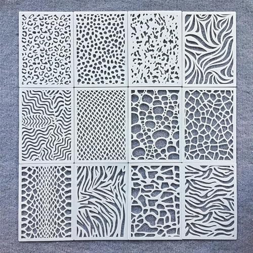 Schablonen zum Malen, 12 Stück, 21 x 15 cm, Leopardenmuster, Graffiti, wiederverwendbare Schablonen zum Basteln auf Holz, Wand, Stoff, Felsen, Leinwand, Möbeln, DIY-Kunstprojekten Schablonen zum Malen, 12 Stück, 21 x 15 cm, Leopardenmuster, Graffiti, wiederverwendbare Schablonen zum Basteln auf Holz, Wand, Stoff, Felsen, Leinwand, Möbeln, DIY-Kunstprojekten von DAOTUNGWDHUO