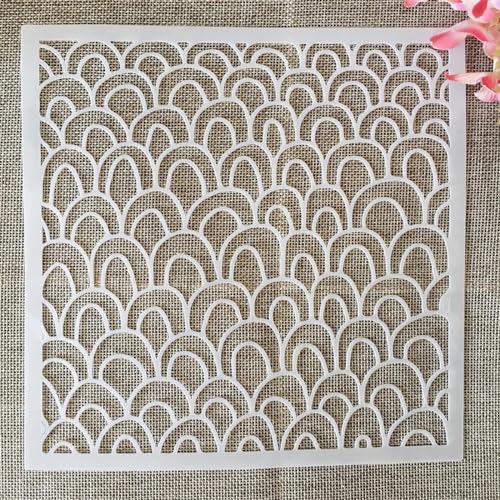 Schablonen zum Malen, 20 x 20 cm, geschichtete Muschel, gewellte Kunstschablonen zum Basteln, wiederverwendbar, Schichtvorlagen-Set, Farbe auf Holz, Wand, Leinwand Schablonen zum Malen, 20 x 20 cm, geschichtete Muschel, gewellte Kunstschablonen zum Basteln, wiederverwendbar, Schichtvorlagen-Set, Farbe auf Holz, Wand, Leinwand von DAOTUNGWDHUO