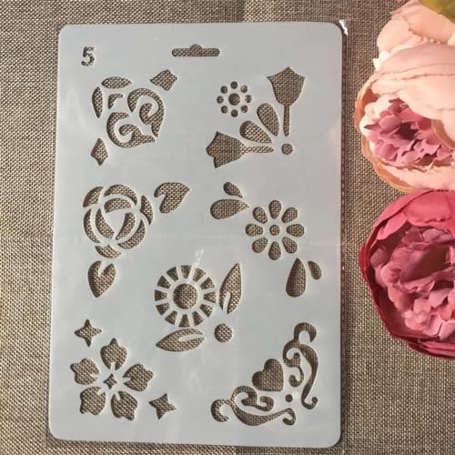 Schablonen zum Malen, 27,5 x 19 cm, Blumenranke, Kunstschablonen zum Basteln, wiederverwendbar, Schichtvorlagen-Set, Farbe auf Holz, Wand, Leinwand, Stil 5 Schablonen zum Malen, 27,5 x 19 cm, Blumenranke, Kunstschablonen zum Basteln, wiederverwendbar, Schichtvorlagen-Set, Farbe auf Holz, Wand, Leinwand, Stil 5 von DAOTUNGWDHUO
