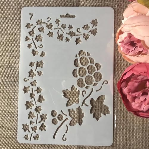 Schablonen zum Malen, 27,5 x 19 cm, Blumenranke, Kunstschablonen zum Basteln, wiederverwendbar, Schichtvorlagen-Set, Farbe auf Holz, Wand, Leinwand, Stil 7 Schablonen zum Malen, 27,5 x 19 cm, Blumenranke, Kunstschablonen zum Basteln, wiederverwendbar, Schichtvorlagen-Set, Farbe auf Holz, Wand, Leinwand, Stil 7 von DAOTUNGWDHUO