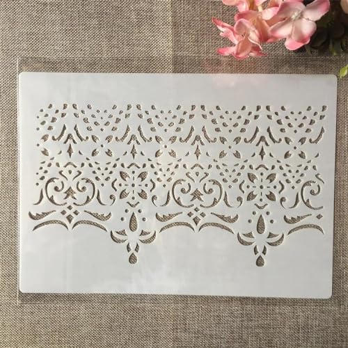 Schablonen zum Malen, A4, 29 cm, Blumenrand, wiederverwendbare Schablonen zum Basteln auf Holz, Wand, Stoff, Felsen, Leinwand, Möbeln, DIY-Kunstprojekten von DAOTUNGWDHUO