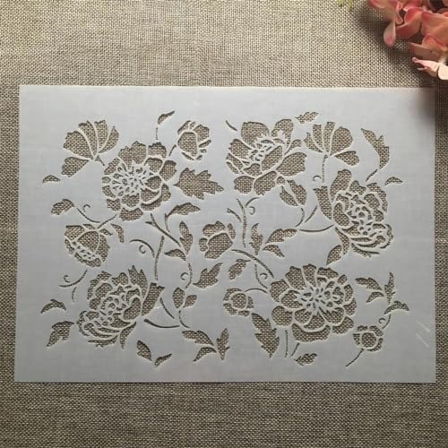 Schablonen zum Malen, A4, 29 cm, Blumenzweig, Kunstschablonen zum Basteln, wiederverwendbar, Schichtvorlagen-Set, Farbe auf Holz, Wand, Leinwand Schablonen zum Malen, A4, 29 cm, Blumenzweig, Kunstschablonen zum Basteln, wiederverwendbar, Schichtvorlagen-Set, Farbe auf Holz, Wand, Leinwand von DAOTUNGWDHUO