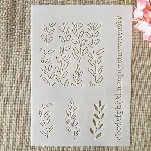 Schablonen zum Malen, A4, 29 cm, Gras, Alphabet, Kunstschablonen zum Basteln, wiederverwendbar, Schichtvorlagen-Set, Farbe auf Holz, Wand, Leinwand Schablonen zum Malen, A4, 29 cm, Gras, Alphabet, Kunstschablonen zum Basteln, wiederverwendbar, Schichtvorlagen-Set, Farbe auf Holz, Wand, Leinwand von DAOTUNGWDHUO