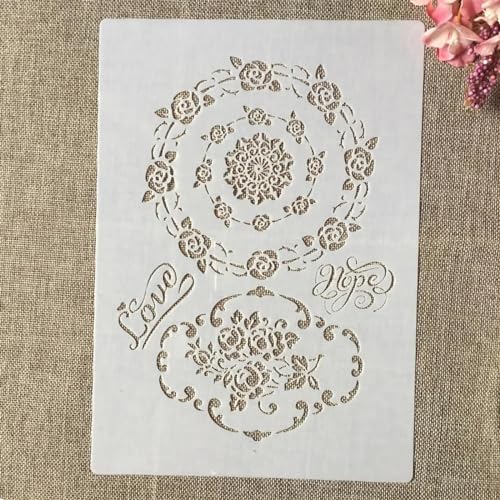 Schablonen zum Malen, A4, 29 cm, Liebe, Hoffnung, Rose, Blumengirlande, wiederverwendbare Schablonen zum Basteln auf Holz, Wand, Stoff, Felsen, Leinwand, Möbel, DIY-Kunstprojekte Schablonen zum Malen, A4, 29 cm, Liebe, Hoffnung, Rose, Blumengirlande, wiederverwendbare Schablonen zum Basteln auf Holz, Wand, Stoff, Felsen, Leinwand, Möbel, DIY-Kunstprojekte von DAOTUNGWDHUO