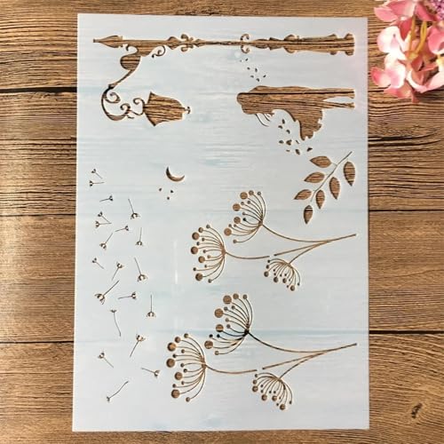 Schablonen zum Malen, A4, 29 cm, Löwenzahn, wiederverwendbare Schablonen zum Basteln auf Holz, Wand, Stoff, Felsen, Leinwand, Möbeln, DIY-Kunstprojekten Schablonen zum Malen, A4, 29 cm, Löwenzahn, wiederverwendbare Schablonen zum Basteln auf Holz, Wand, Stoff, Felsen, Leinwand, Möbeln, DIY-Kunstprojekten von DAOTUNGWDHUO