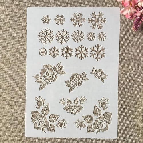 Schablonen zum Malen, A4, 29 cm, Rose, Blume, Schneeflocke, wiederverwendbare Schablonen zum Basteln auf Holz, Wand, Stoff, Felsen, Leinwand, Möbel, DIY-Kunstprojekte Schablonen zum Malen, A4, 29 cm, Rose, Blume, Schneeflocke, wiederverwendbare Schablonen zum Basteln auf Holz, Wand, Stoff, Felsen, Leinwand, Möbel, DIY-Kunstprojekte von DAOTUNGWDHUO