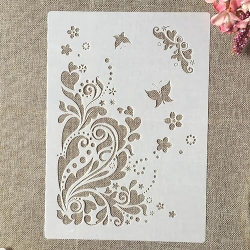Schablonen zum Malen, A4, 29 cm, Schmetterling, Blume, Garten, Kunst, Schablonen zum Basteln, wiederverwendbar, Schichtvorlagen-Set, Farbe auf Holz, Wand, Leinwand Schablonen zum Malen, A4, 29 cm, Schmetterling, Blume, Garten, Kunst, Schablonen zum Basteln, wiederverwendbar, Schichtvorlagen-Set, Farbe auf Holz, Wand, Leinwand von DAOTUNGWDHUO