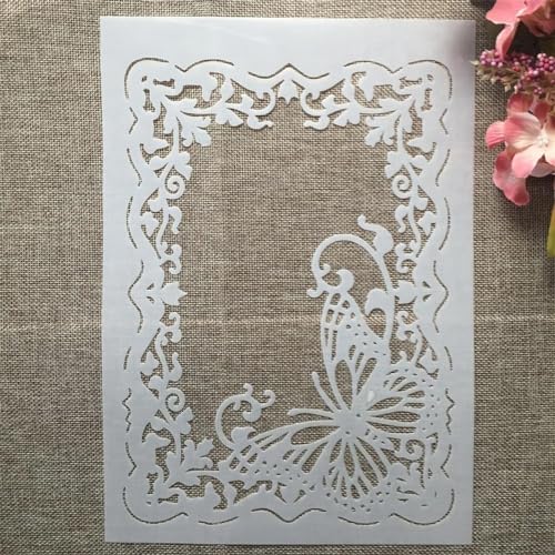 Schablonen zum Malen, A4, 29 cm, Schmetterlings-Bilderrahmen, wiederverwendbare Schablonen zum Basteln auf Holz, Wand, Stoff, Felsen, Leinwand, Möbeln, DIY-Kunstprojekten Schablonen zum Malen, A4, 29 cm, Schmetterlings-Bilderrahmen, wiederverwendbare Schablonen zum Basteln auf Holz, Wand, Stoff, Felsen, Leinwand, Möbeln, DIY-Kunstprojekten von DAOTUNGWDHUO