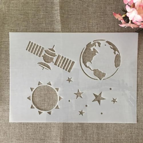 Schablonen zum Malen, A4, 29 cm, Sonnensystem, Planeten, Kunstschablonen zum Basteln, wiederverwendbar, Schichtvorlagen-Set, Farbe auf Holz, Wand, Leinwand, Stil C Schablonen zum Malen, A4, 29 cm, Sonnensystem, Planeten, Kunstschablonen zum Basteln, wiederverwendbar, Schichtvorlagen-Set, Farbe auf Holz, Wand, Leinwand, Stil C von DAOTUNGWDHUO