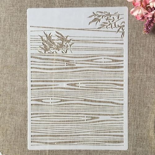 Schablonen zum Malen, A4, 29 cm, rechteckig, Ziegel, Bambus, Kunstschablonen zum Basteln, wiederverwendbar, Schichtvorlagen-Set, Farbe auf Holz, Wand, Leinwand, Stil D Schablonen zum Malen, A4, 29 cm, rechteckig, Ziegel, Bambus, Kunstschablonen zum Basteln, wiederverwendbar, Schichtvorlagen-Set, Farbe auf Holz, Wand, Leinwand, Stil D von DAOTUNGWDHUO