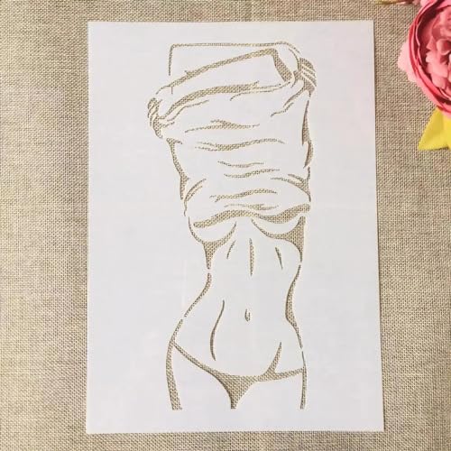 Schablonen zum Malen, A4, 29 cm, sexy Bikini-Girl-Kunst-Schablonen zum Basteln, wiederverwendbar, Schichtschablonen-Set, Farbe auf Holz, Wand, Leinwand Schablonen zum Malen, A4, 29 cm, sexy Bikini-Girl-Kunst-Schablonen zum Basteln, wiederverwendbar, Schichtschablonen-Set, Farbe auf Holz, Wand, Leinwand von DAOTUNGWDHUO