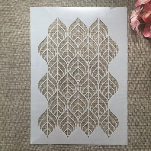 Schablonen zum Malen, A4, 29 x 21 cm, Blätter, Geometrie, Textur, Kunstschablonen zum Basteln, wiederverwendbar, Schichtvorlagen-Set, Farbe auf Holz, Wand, Leinwand Schablonen zum Malen, A4, 29 x 21 cm, Blätter, Geometrie, Textur, Kunstschablonen zum Basteln, wiederverwendbar, Schichtvorlagen-Set, Farbe auf Holz, Wand, Leinwand von DAOTUNGWDHUO