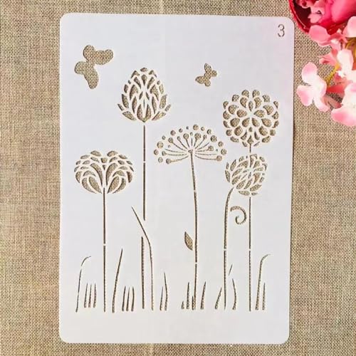 Schablonen zum Malen, A4, 29 x 21 cm, Blumenblätter, Symbol, Kunstschablonen zum Basteln, wiederverwendbar, Schichtvorlagen-Set, Farbe auf Holz, Wand, Leinwand, Stil 4 Schablonen zum Malen, A4, 29 x 21 cm, Blumenblätter, Symbol, Kunstschablonen zum Basteln, wiederverwendbar, Schichtvorlagen-Set, Farbe auf Holz, Wand, Leinwand, Stil 4 von DAOTUNGWDHUO
