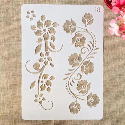 Schablonen zum Malen, A4, 29 x 21 cm, Blumenblätter, Symbol, Kunstschablonen zum Basteln, wiederverwendbar, Schichtvorlagen-Set, Farbe auf Holz, Wand, Leinwand, Stil 5 Schablonen zum Malen, A4, 29 x 21 cm, Blumenblätter, Symbol, Kunstschablonen zum Basteln, wiederverwendbar, Schichtvorlagen-Set, Farbe auf Holz, Wand, Leinwand, Stil 5 von DAOTUNGWDHUO