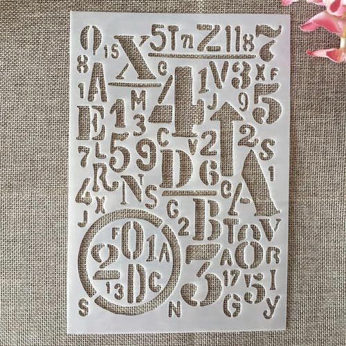 Schablonen zum Malen, A5, 21 cm, Buchstaben, Textur, Kunstschablonen zum Basteln, wiederverwendbar, Schichtvorlagen-Set, Farbe auf Holz, Wand, Leinwand, Stil D Schablonen zum Malen, A5, 21 cm, Buchstaben, Textur, Kunstschablonen zum Basteln, wiederverwendbar, Schichtvorlagen-Set, Farbe auf Holz, Wand, Leinwand, Stil D von DAOTUNGWDHUO