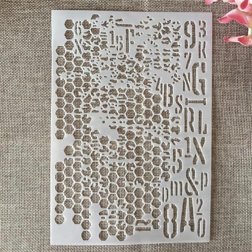 Schablonen zum Malen, A5, 21 cm, Buchstaben, Textur, Kunstschablonen zum Basteln, wiederverwendbar, Schichtvorlagen-Set, Farbe auf Holz, Wand, Leinwand, Stil E Schablonen zum Malen, A5, 21 cm, Buchstaben, Textur, Kunstschablonen zum Basteln, wiederverwendbar, Schichtvorlagen-Set, Farbe auf Holz, Wand, Leinwand, Stil E von DAOTUNGWDHUO