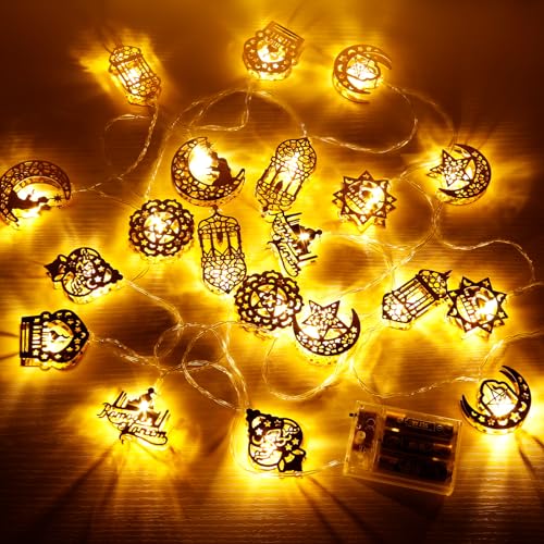 DAOUZL Ramadan Lichterkette, 3m Eid Ramadan Laternen Lichterkette, 20 LED Ramadan Licht Stern Mond Lichterketten, Led lichterkette ramadan Innen/Außen für Ramadan Dekoration DAOUZL Ramadan Lichterkette, 3m Eid Ramadan Laternen Lichterkette, 20 LED Ramadan Licht Stern Mond Lichterketten, Led lichterkette ramadan Innen/Außen für Ramadan Dekoration von DAOUZL