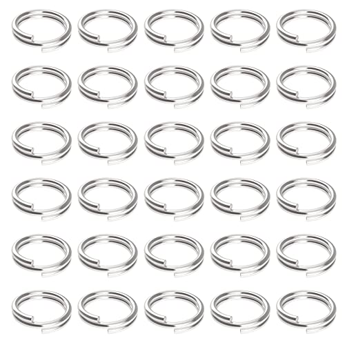 100 Stück Schlüsselringe 10mm Spaltringe Metall Sprungring Set Biegeringe Offene Doppelschlaufen Doppelring Biegeringe Split Ringe für Schlüsselbund Schmuck Bastelarbeiten von DAQIEPIN