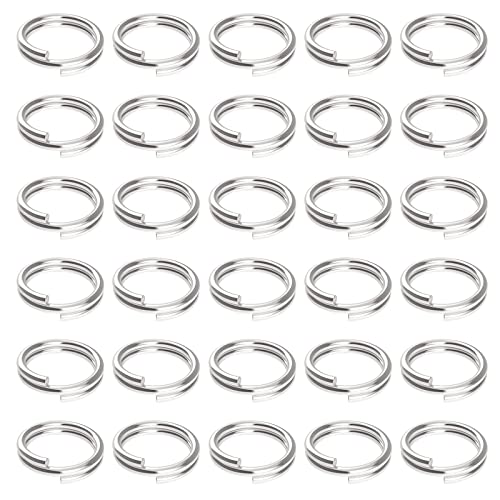 100 Stück Schlüsselringe 10mm Spaltringe Metall Sprungring Set Biegeringe Offene Doppelschlaufen Doppelring Biegeringe Split Ringe für Schlüsselbund Schmuck Bastelarbeiten von DAQIEPIN