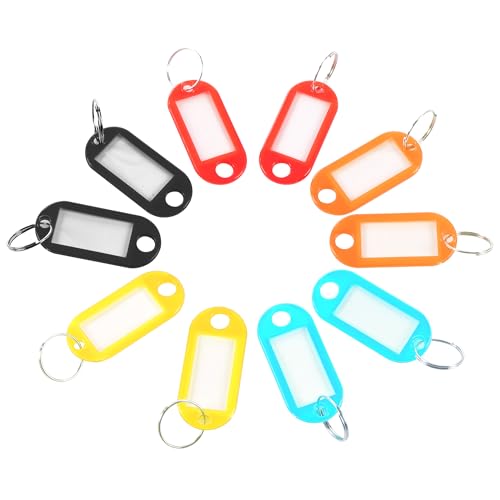 DARDVORLAG 200 Stück Schlüsselanhänger mit Etikett – PP Kunststoff Schlüsselanhänger 5,7 x 4,6 x 1,9 cm, beschriftbare Schlüsselringe für Büro, Hotel, Gepäck (Klassiker, Rot Orange Schwarz Blau Gelb) DARDVORLAG 200 Stück Schlüsselanhänger mit Etikett – PP Kunststoff Schlüsselanhänger 5,7 x 4,6 x 1,9 cm, beschriftbare Schlüsselringe für Büro, Hotel, Gepäck (Klassiker, Rot Orange Schwarz Blau Gelb) von DARDVORLAG