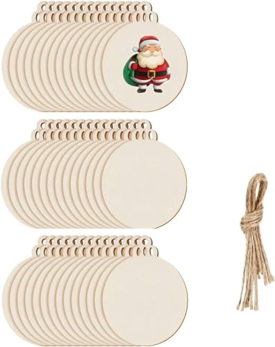 DARENYI 100 Stück Weihnachten Holz Ornamente Runde Holz Scheiben Holzanhänger Weihnachten für DIY Handwerk Malen Beschriften Weihnachten DARENYI 100 Stück Weihnachten Holz Ornamente Runde Holz Scheiben Holzanhänger Weihnachten für DIY Handwerk Malen Beschriften Weihnachten von DARENYI