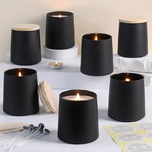 DARJEN 12 Stück mattschwarze Kerzengläser zur Herstellung von Kerzen, 266 ml, leere Glaskerzenherstellungsgläser mit Bastelsets, Kerzenherstellungszubehör, Kerzenbehälter für Heimwerker und Geschenke DARJEN 12 Stück mattschwarze Kerzengläser zur Herstellung von Kerzen, 266 ml, leere Glaskerzenherstellungsgläser mit Bastelsets, Kerzenherstellungszubehör, Kerzenbehälter für Heimwerker und Geschenke von DARJEN