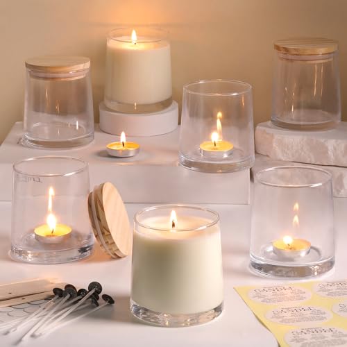DARJEN 12 transparente Kerzengläser zur Herstellung von Kerzen, 266 ml, leere Glas-Kerzenherstellungsgläser mit Bastelsets, Kerzenherstellungszubehör, Kerzenbehälter für Heimwerker und Geschenke DARJEN 12 transparente Kerzengläser zur Herstellung von Kerzen, 266 ml, leere Glas-Kerzenherstellungsgläser mit Bastelsets, Kerzenherstellungszubehör, Kerzenbehälter für Heimwerker und Geschenke von DARJEN