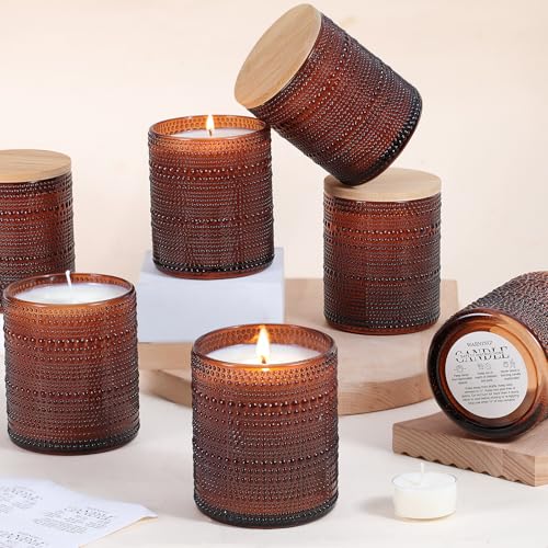 DARJEN Bernsteinfarbene Kerzengläser für die Herstellung von Kerzen, leere Glaskerzengläser mit Bambusdeckel und Etiketten, Kerzenherstellungszubehör, Kerzenbehälter für Heimwerker, 400 ml, 8 Stück DARJEN Bernsteinfarbene Kerzengläser für die Herstellung von Kerzen, leere Glaskerzengläser mit Bambusdeckel und Etiketten, Kerzenherstellungszubehör, Kerzenbehälter für Heimwerker, 400 ml, 8 Stück von DARJEN