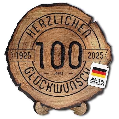 DARO Design – Baumscheibe mit Gravur für 100. Geburtstag – Geburtstags Geschenk aus Holz – Hochwertige Holz Geschenke mit Gravur ideal für Geburtstag – Dicke 6mm, Durchmesser 30cm – Made in Germany DARO Design – Baumscheibe mit Gravur für 100. Geburtstag – Geburtstags Geschenk aus Holz – Hochwertige Holz Geschenke mit Gravur ideal für Geburtstag – Dicke 6mm, Durchmesser 30cm – Made in Germany von DARO Design