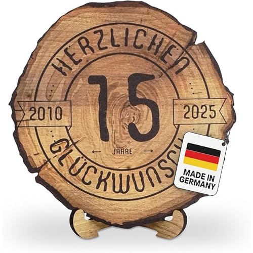 DARO Design – Baumscheibe mit Gravur für 15. Geburtstag – Geburtstags Geschenk aus Holz – Hochwertige Holz Geschenke mit Gravur ideal für Geburtstag – Dicke 6mm, Durchmesser 45cm – Made in Germany DARO Design – Baumscheibe mit Gravur für 15. Geburtstag – Geburtstags Geschenk aus Holz – Hochwertige Holz Geschenke mit Gravur ideal für Geburtstag – Dicke 6mm, Durchmesser 45cm – Made in Germany von DARO Design