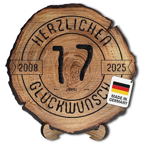 DARO Design – Baumscheibe mit Gravur für 17. Geburtstag – Geburtstags Geschenk aus Holz – Hochwertige Holz Geschenke mit Gravur ideal für Geburtstag – Dicke 6mm, Durchmesser 45cm – Made in Germany DARO Design – Baumscheibe mit Gravur für 17. Geburtstag – Geburtstags Geschenk aus Holz – Hochwertige Holz Geschenke mit Gravur ideal für Geburtstag – Dicke 6mm, Durchmesser 45cm – Made in Germany von DARO Design