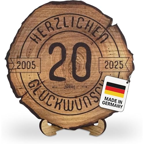 DARO Design – Baumscheibe mit Gravur für 20. Geburtstag – Geburtstags Geschenk aus Holz – Hochwertige Holz Geschenke mit Gravur ideal für Geburtstag – Dicke 6mm, Durchmesser 45cm – Made in Germany DARO Design – Baumscheibe mit Gravur für 20. Geburtstag – Geburtstags Geschenk aus Holz – Hochwertige Holz Geschenke mit Gravur ideal für Geburtstag – Dicke 6mm, Durchmesser 45cm – Made in Germany von DARO Design