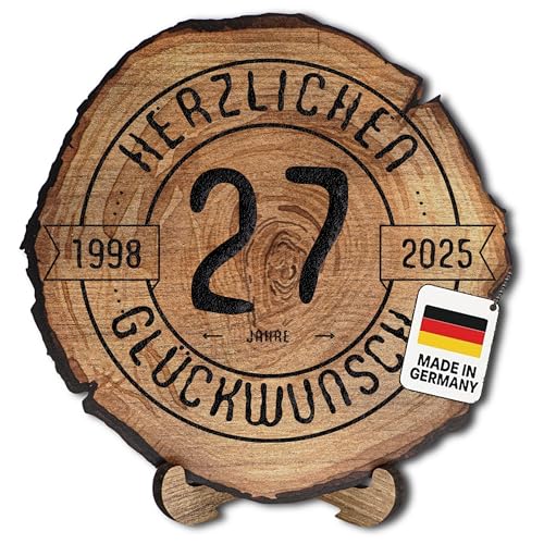 DARO Design – Baumscheibe mit Gravur für 27. Geburtstag – Geburtstags Geschenk aus Holz – Hochwertige Holz Geschenke mit Gravur ideal für Geburtstag – Dicke 6mm, Durchmesser 20cm – Made in Germany DARO Design – Baumscheibe mit Gravur für 27. Geburtstag – Geburtstags Geschenk aus Holz – Hochwertige Holz Geschenke mit Gravur ideal für Geburtstag – Dicke 6mm, Durchmesser 20cm – Made in Germany von DARO Design