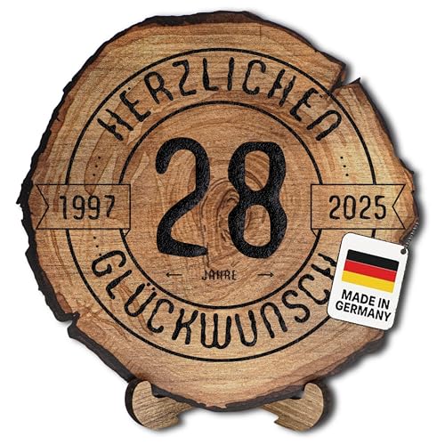 DARO Design – Baumscheibe mit Gravur für 28. Geburtstag – Geburtstags Geschenk aus Holz – Hochwertige Holz Geschenke mit Gravur ideal für Geburtstag – Dicke 6mm, Durchmesser 30cm – Made in Germany DARO Design – Baumscheibe mit Gravur für 28. Geburtstag – Geburtstags Geschenk aus Holz – Hochwertige Holz Geschenke mit Gravur ideal für Geburtstag – Dicke 6mm, Durchmesser 30cm – Made in Germany von DARO Design